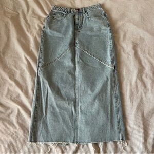 Ksubi Light Blue Denim Maxi Skirt